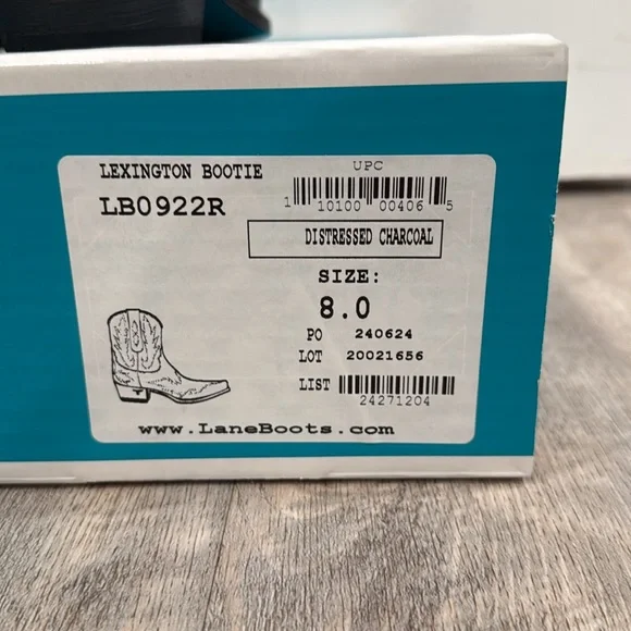 NIB Lane Lexington Bootie Distressed Charcoal Grey 8 8.5 - Picture 4 of 8